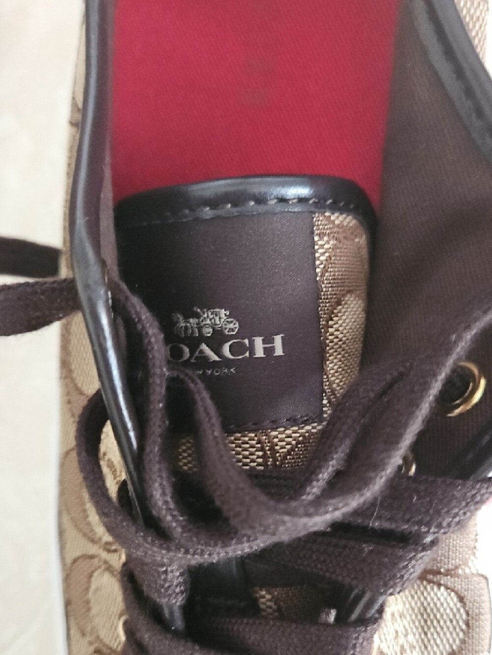 Coach Empire Outline Signature Canvas Sneaker, Size 9B. - Picture 11 of 13